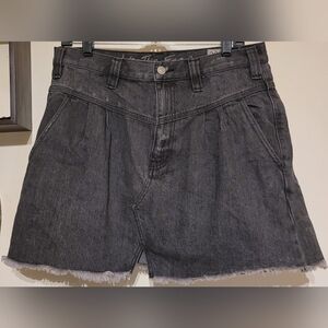 We The Free Charcoal Denim Skirt, Raw Hem, Size 30
